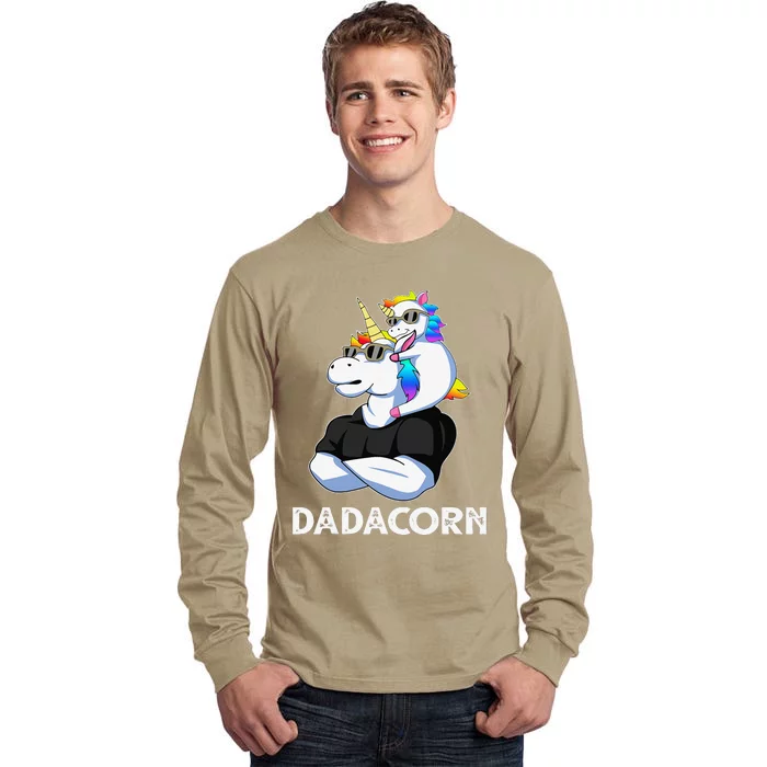 Dadacorn Unicorn Dad Unicorn Lovers Fathers Day Tall Long Sleeve T-Shirt