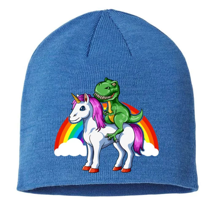 Dinosaur Unicorn Dinosaur Riding Unicorn T Rex Rainbow Gift 8 1/2in Sustainable Knit Beanie