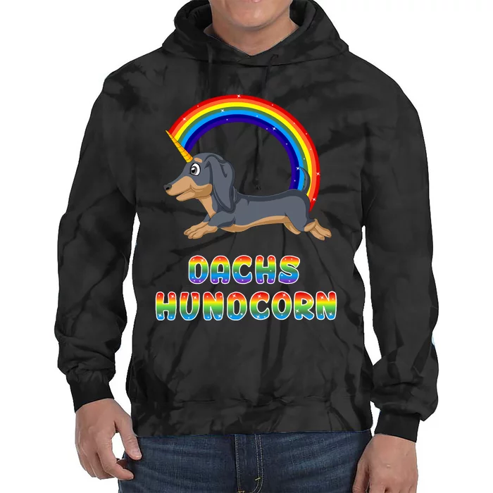 Dachshund Unicorn Tie Dye Hoodie