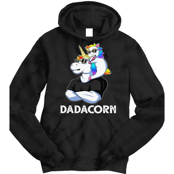 Dadacorn Unicorn Dad Unicorn Lovers Father's Day Tie Dye Hoodie