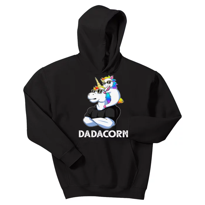 Dadacorn Unicorn Dad Unicorn Lovers Father's Day Kids Hoodie