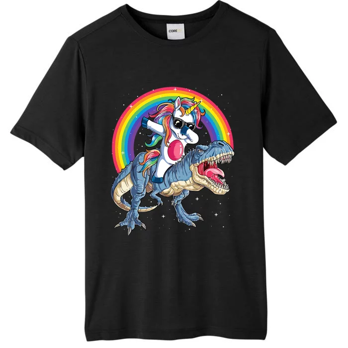 Dabbing Unicorn Dinosaur T Rex ChromaSoft Performance T-Shirt