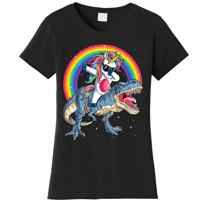 Dabbing Unicorn Dinosaur T Rex Women's T-Shirt