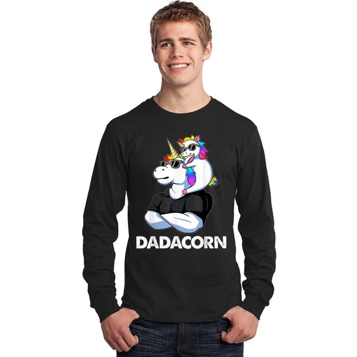 Dadacorn - Unicorn Dad and Baby Christmas Papa Father's Day Tall Long Sleeve T-Shirt