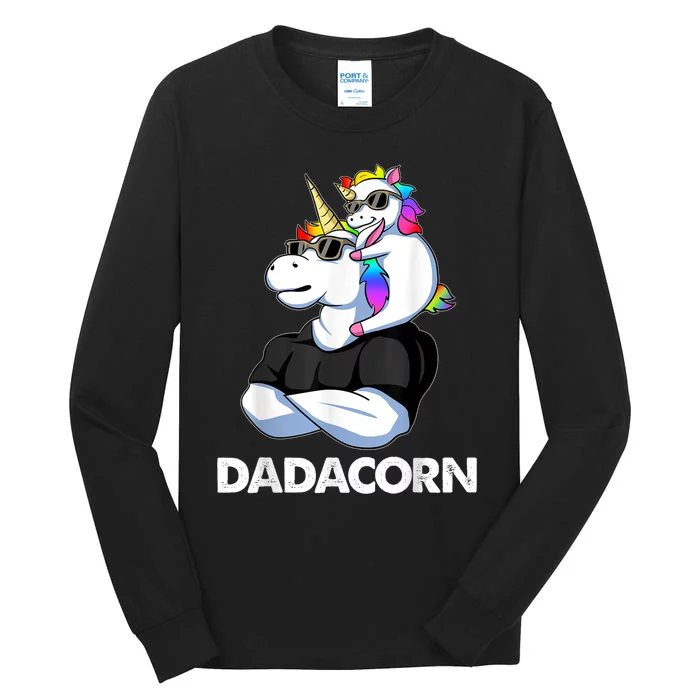 Dadacorn - Unicorn Dad and Baby Christmas Papa Father's Day Tall Long Sleeve T-Shirt