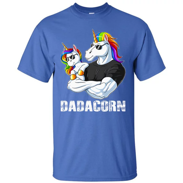 Dadacorn Unicorn Dad and Baby Christmas Papa Gift Tall T-Shirt