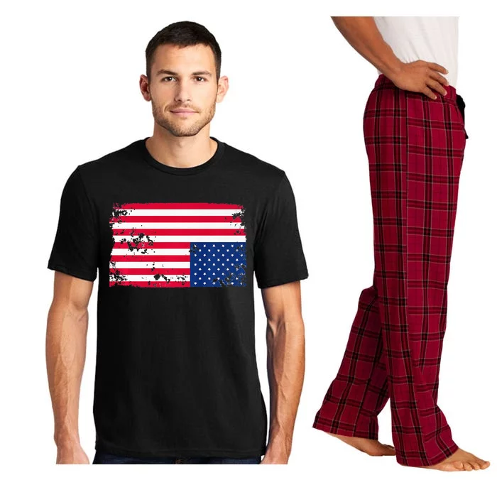 Distress Upside Down American Flag Pajama Set