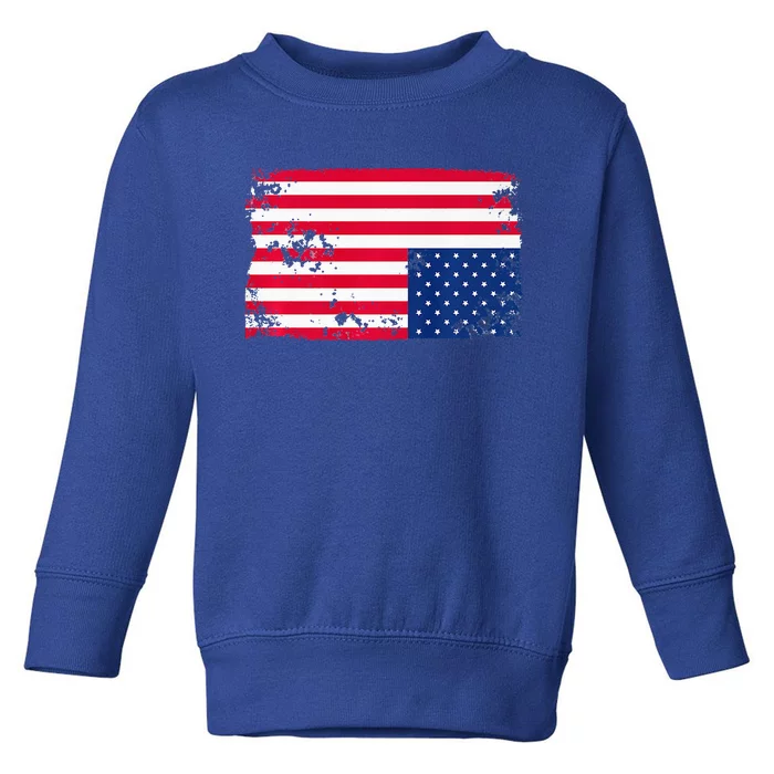 Distress Upside Down American Flag Toddler Sweatshirt