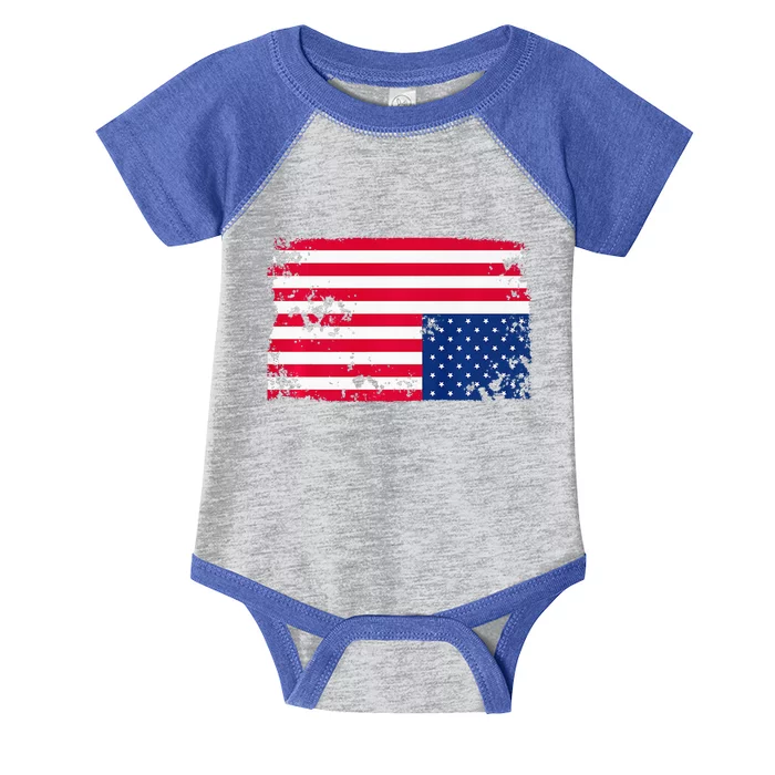 Distress Upside Down American Flag Infant Baby Jersey Bodysuit