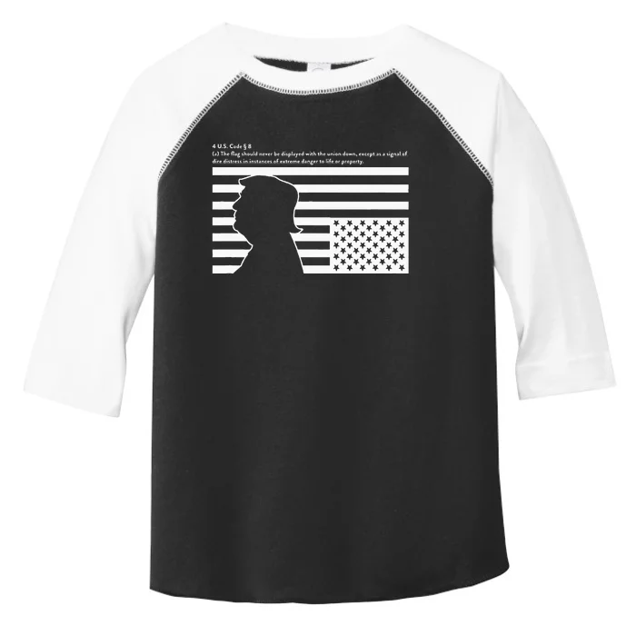 Distress Upside Down Flag Code Usa Save America From Trump Toddler Fine Jersey T-Shirt