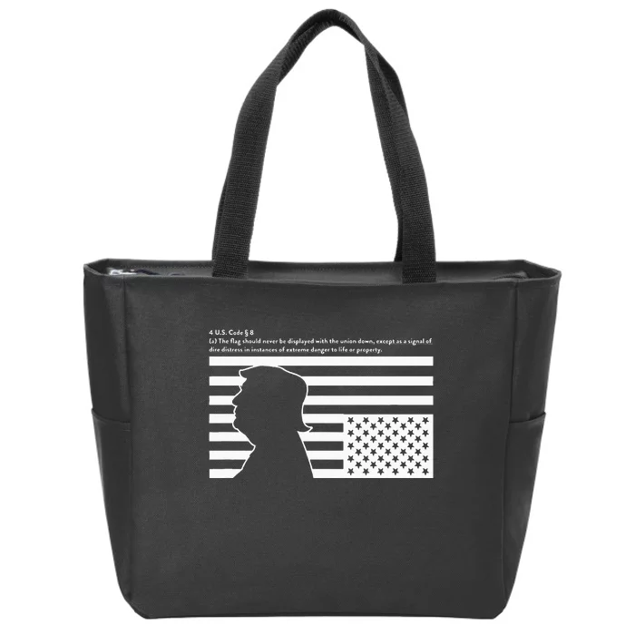 Distress Upside Down Flag Code Usa Save America From Trump Zip Tote Bag