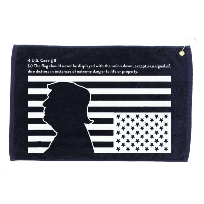 Distress Upside Down Flag Code Usa Save America Grommeted Golf Towel