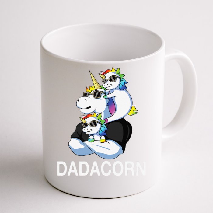 dadacorn unicorn dad far of 2 fars day Front & Back Coffee Mug