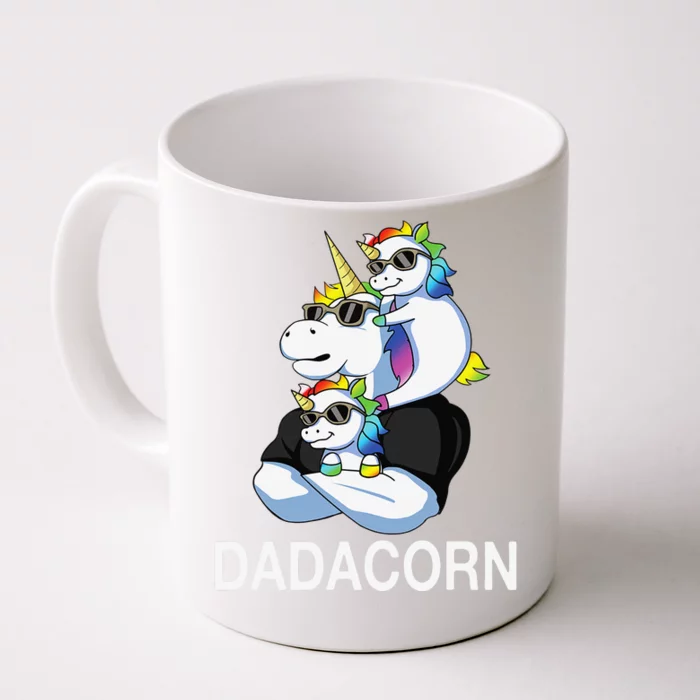 dadacorn unicorn dad far of 2 fars day Front & Back Coffee Mug