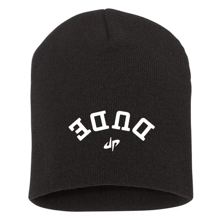 Dude Upside Down Short Acrylic Beanie