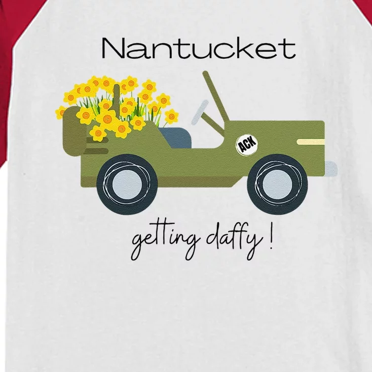 Daffodils Upon Daffodils Nantucket Getting D.Affy Ack Gift Funny Kids Colorblock Raglan Jersey