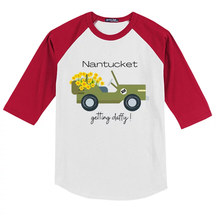 Daffodils Upon Daffodils Nantucket Getting D.Affy Ack Gift Funny Kids Colorblock Raglan Jersey