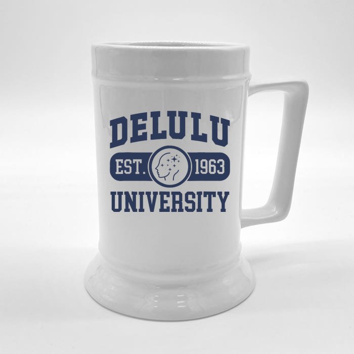 Delulu University Front & Back Beer Stein