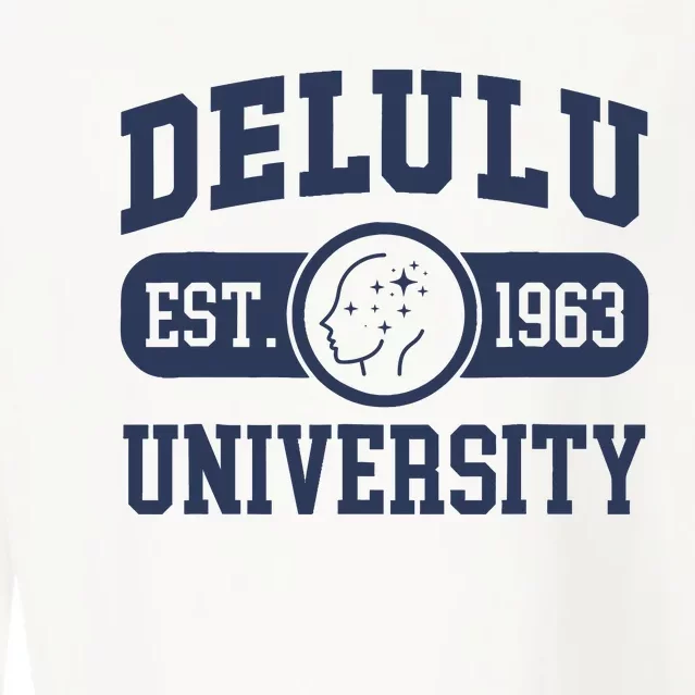 Delulu University Cropped Pullover Crew