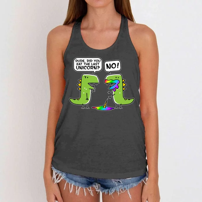 Dude Did You Eat The Last Unicorn? Women's Knotted Racerback Tank