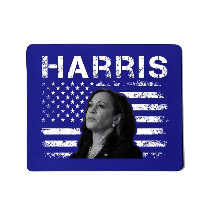 Distressed Us Flag Kamala Harris 2024 Madam Vice President Gift Mousepad