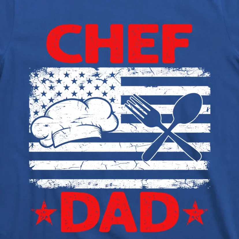 Distressed Usa Flag Chef Dad Patriotic Fathers Day Cute Gift T-Shirt