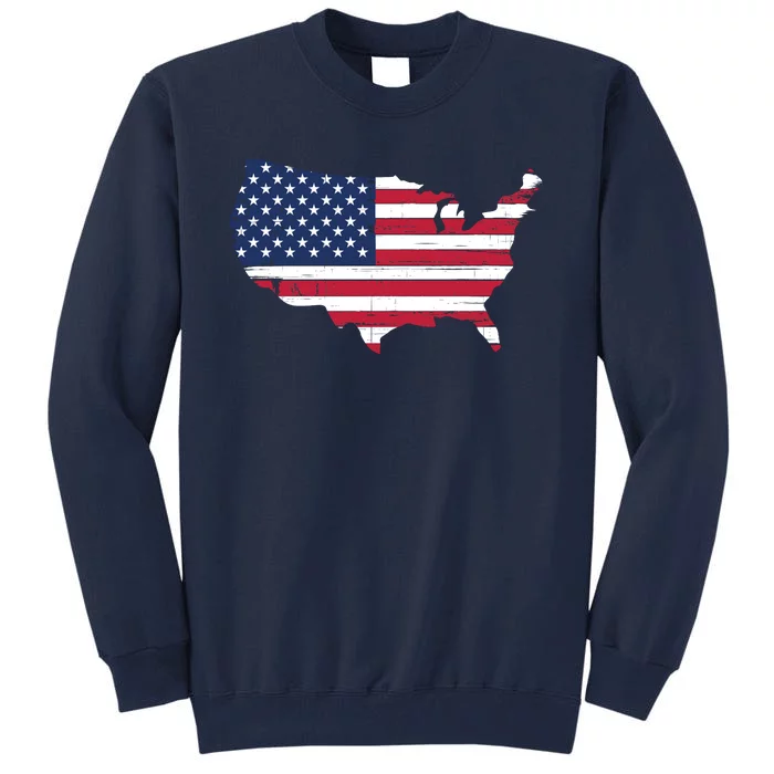 Distressed Usa Flag 4th Of July Usa Flag Pro American 4th Of July American Flag Tall Sweatshirt