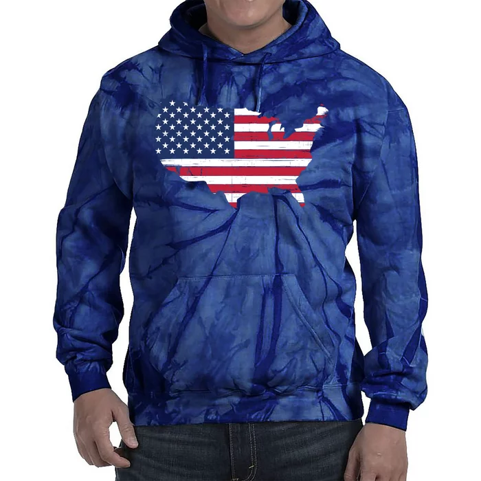 Distressed Usa Flag 4th Of July Usa Flag Pro American 4th Of July American Flag Tie Dye Hoodie