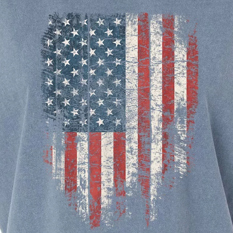 Distressed USA Flag, Patriotic American Flag Garment-Dyed Women's Muscle Tee