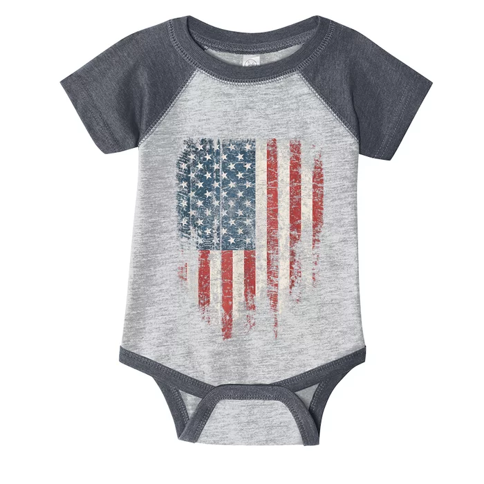 Distressed USA Flag, Patriotic American Flag Infant Baby Jersey Bodysuit