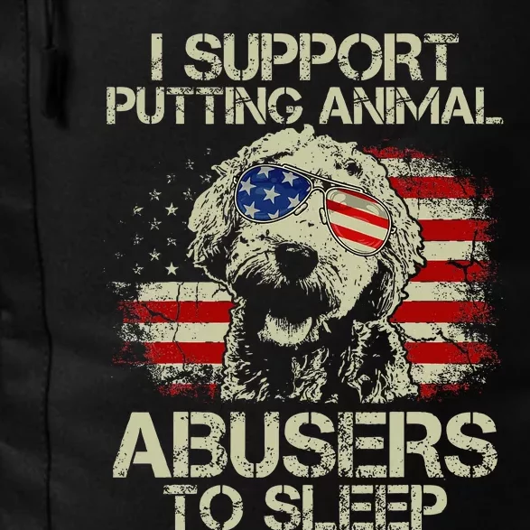 Doodle Usa Flag I Support Putting Animal Abusers To Sleep Daily Commute Backpack