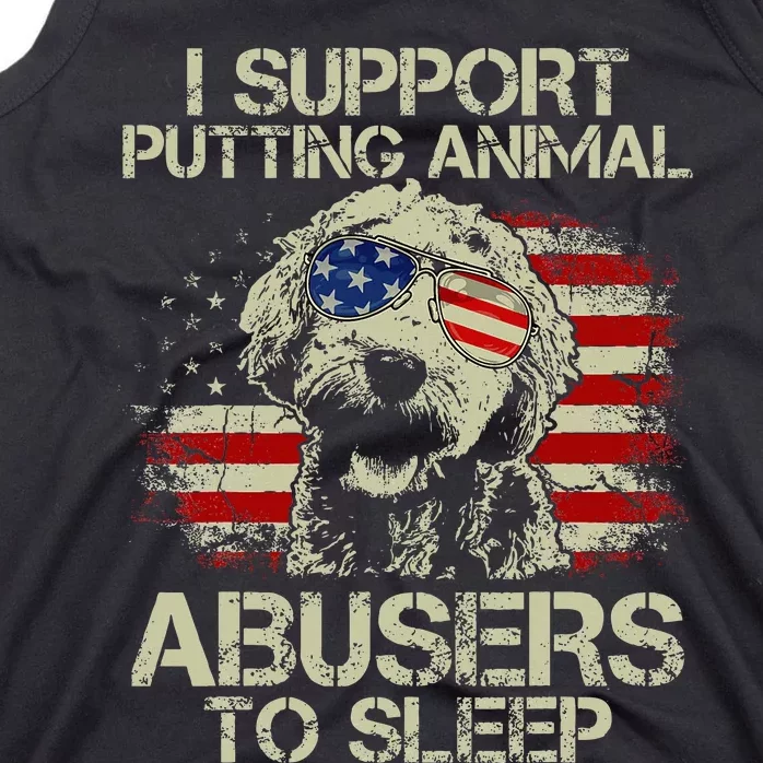 Doodle Usa Flag I Support Putting Animal Abusers To Sleep Tank Top