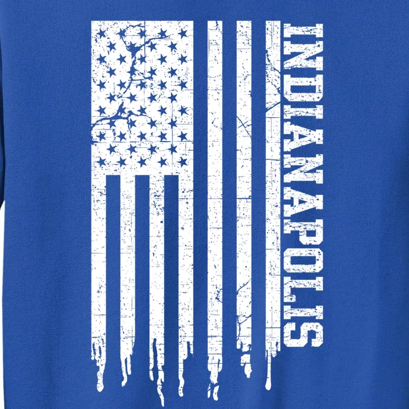 Distressed Usa Flag July 4th Patriotic Fan In Indianapolis Gift Sweatshirt