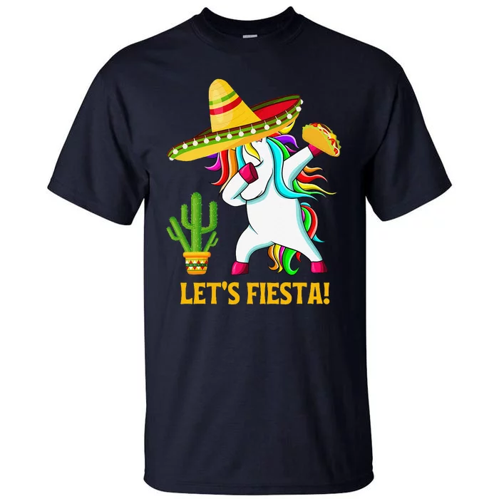 Dabbing Unicorn Funny Cinco De Mayo LetS Fiesta Tall T-Shirt