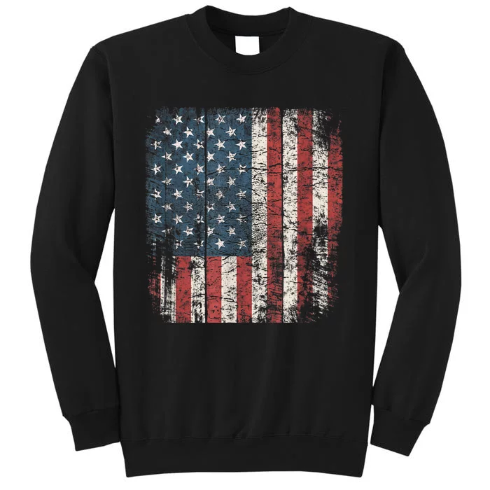 Distressed USA Flag Women Men, Patriotic American Flag Sweatshirt