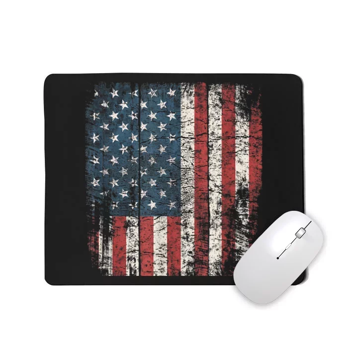 Distressed USA Flag Women Men, Patriotic American Flag Mousepad