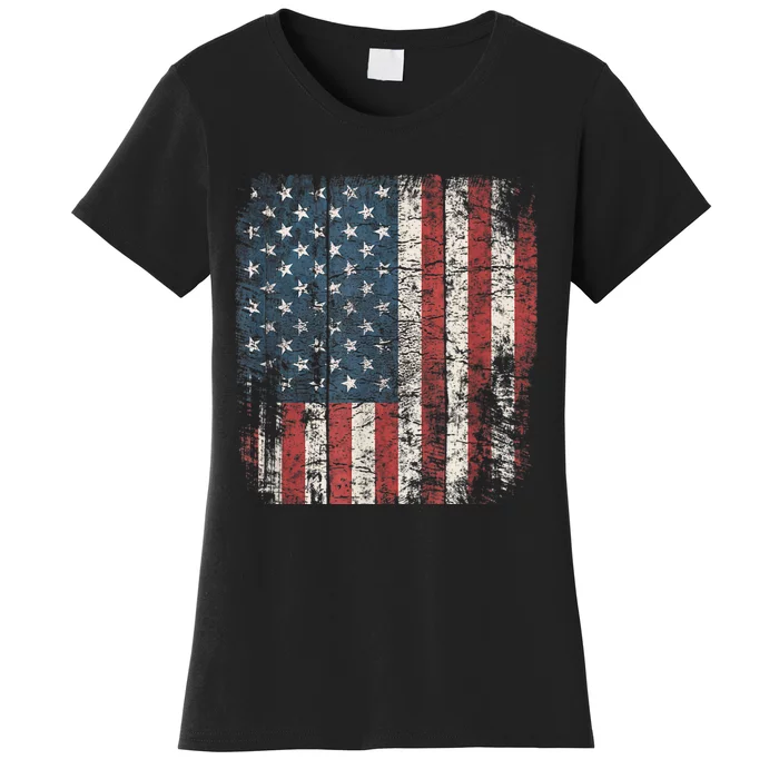 Distressed USA Flag Women Men, Patriotic American Flag Women's T-Shirt