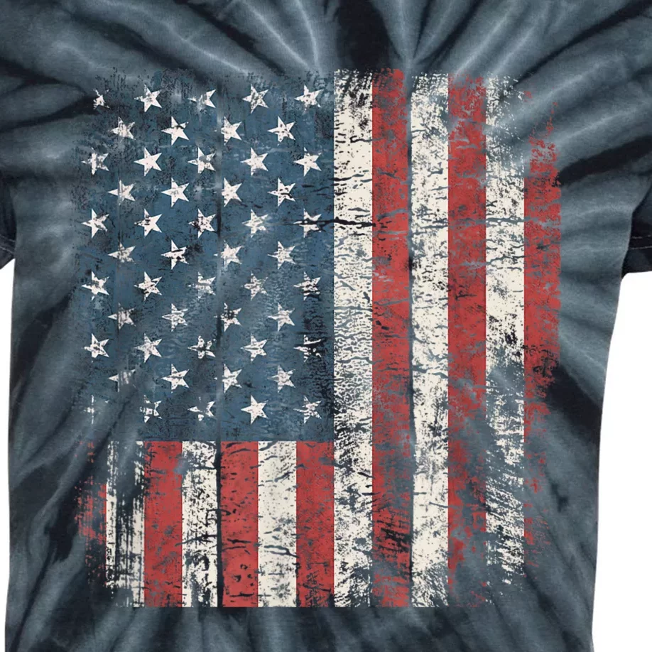 Distressed USA Flag Women Men, Patriotic American Flag Kids Tie-Dye T-Shirt