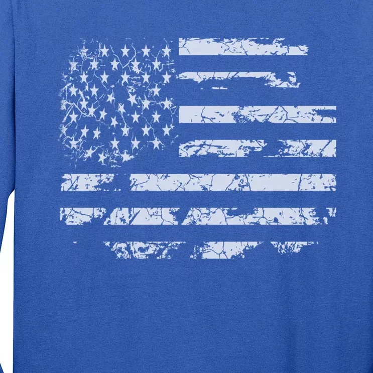 Distressed Usa Flag Gift Long Sleeve Shirt