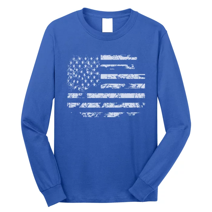 Distressed Usa Flag Gift Long Sleeve Shirt