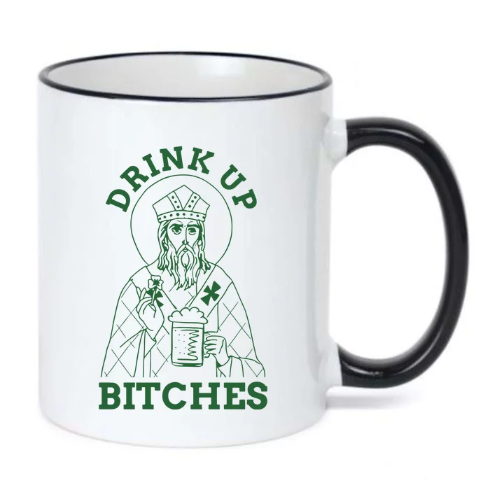 Drink Up Funny Bitches St Patrick's Day Funny Irish Shamrocks Black Color Changing Mug