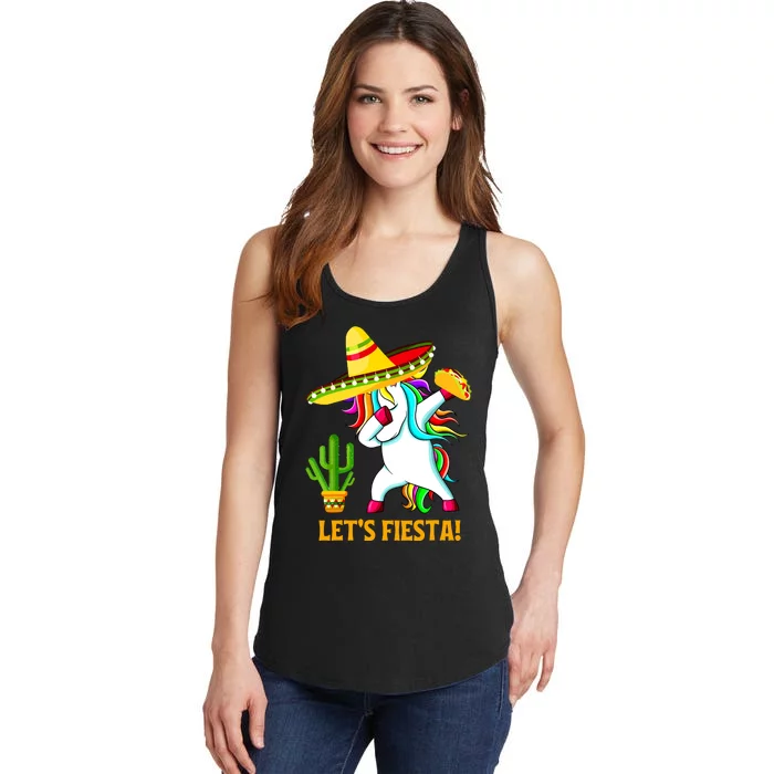 Dabbing Unicorn Funny Cinco De Mayo Girl Lets Fiesta Ladies Essential Tank