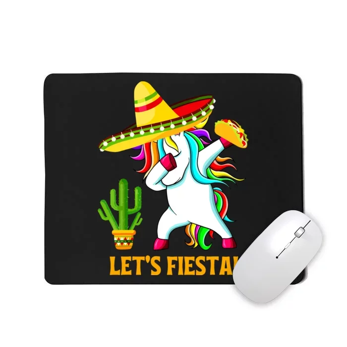 Dabbing Unicorn Funny Cinco De Mayo Girl Lets Fiesta Mousepad