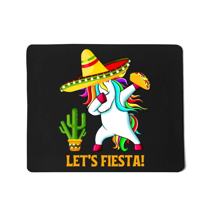 Dabbing Unicorn Funny Cinco De Mayo Girl Lets Fiesta Mousepad