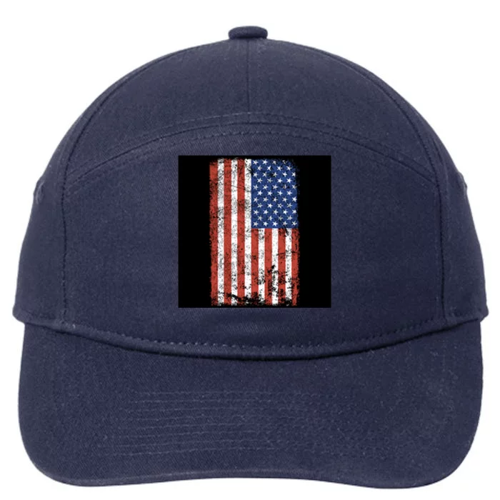 Distressed Us Flag Gift 7-Panel Snapback Hat