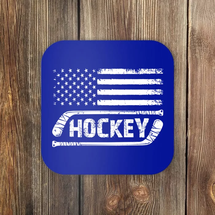 Distressed Us Flag Hockey 4th Of July Hockey Lover Patriotic Meaningful Gift Coaster