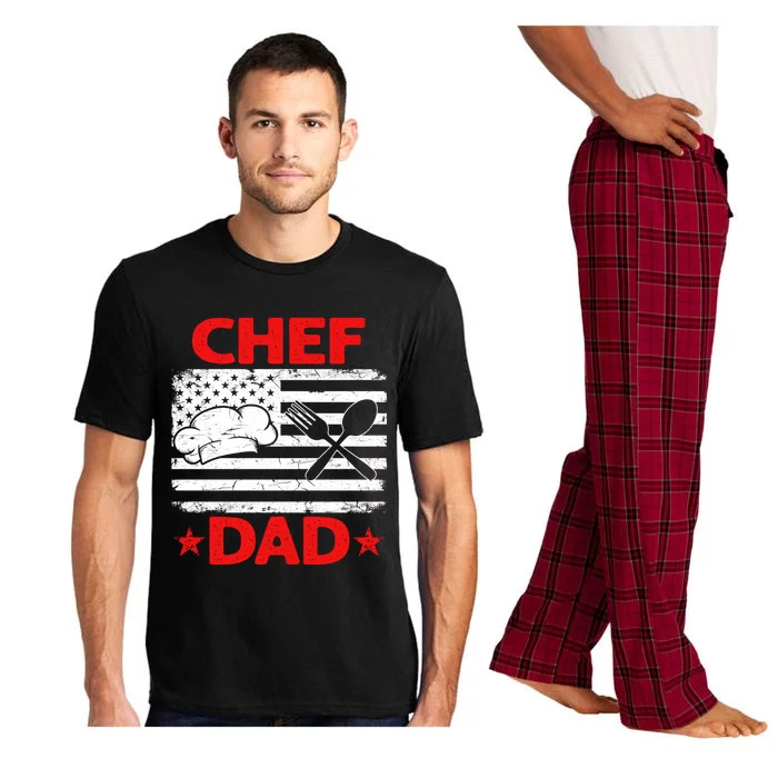 Distressed Usa Flag Chef Dad Patriotic Fathers Day Cool Gift Pajama Set