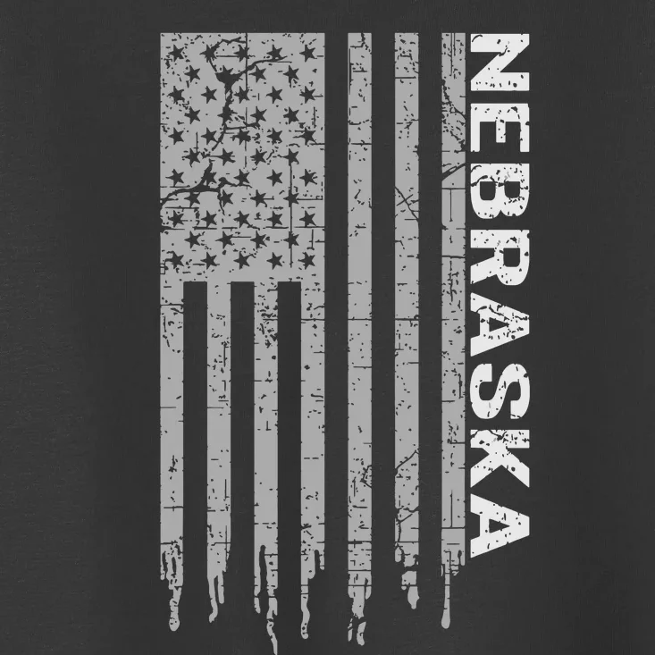 Distressed Usa Flag Patriotic American From Nebraska Toddler T-Shirt