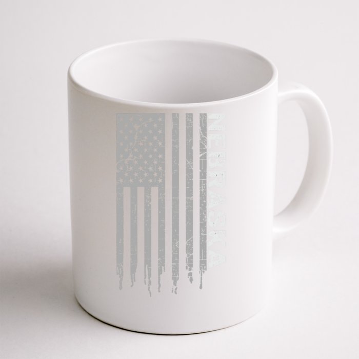 Distressed Usa Flag Patriotic American From Nebraska Front & Back Coffee Mug