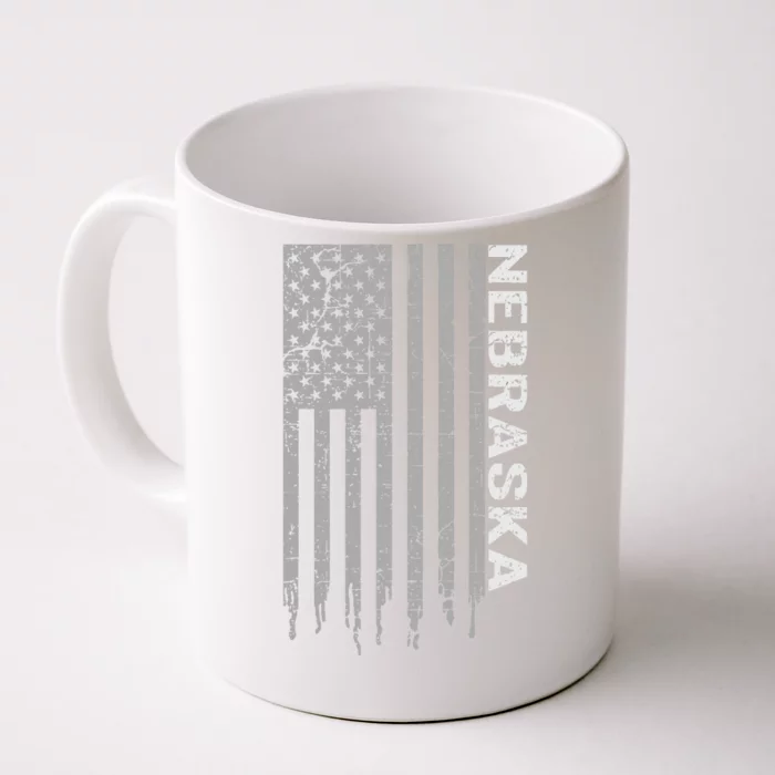 Distressed Usa Flag Patriotic American From Nebraska Front & Back Coffee Mug